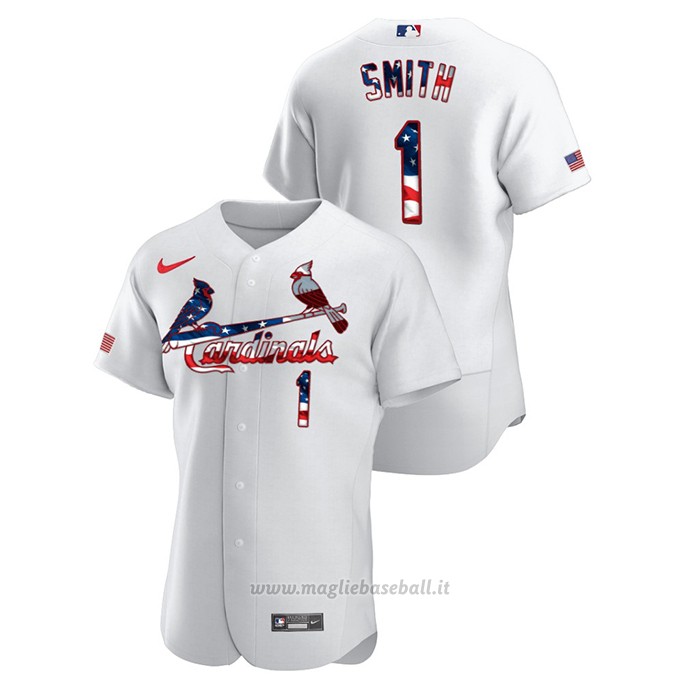 Maglia Baseball Uomo St. Louis Cardinals Ozzie Smith 2020 Stars & Stripes 4th of July Bianco